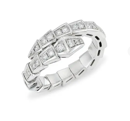 [baslovejewels]SERPENTI RING SILVER DIAMOND PAVED 4MM
