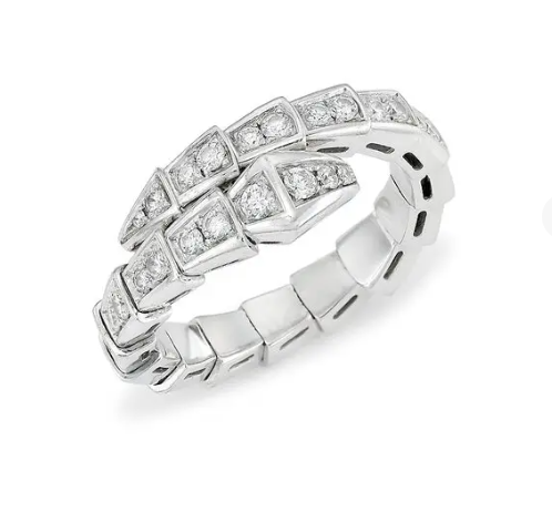 [baslovejewels]SERPENTI RING SILVER DIAMOND PAVED 4MM