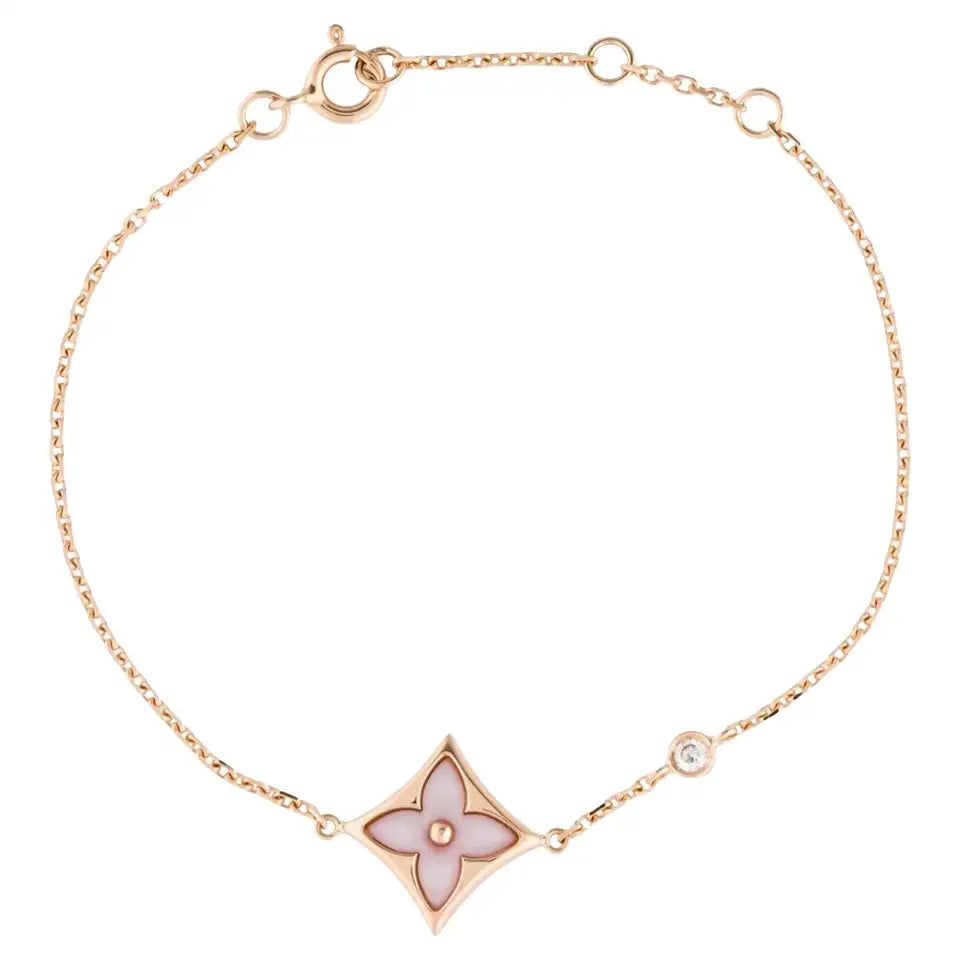 [baslovejewels]STAR 1 DIAMOND PINK GOLD BRACELET
