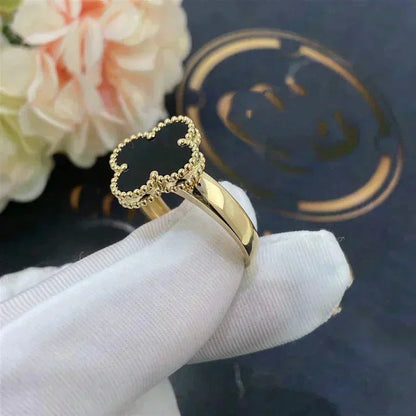 [basloveJW]CLOVER ONYX RING
