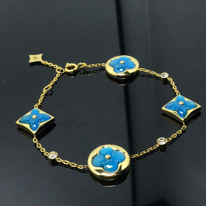 [baslovejewels]STAR AND SUN 4 MOTIF BLUE BRACELET