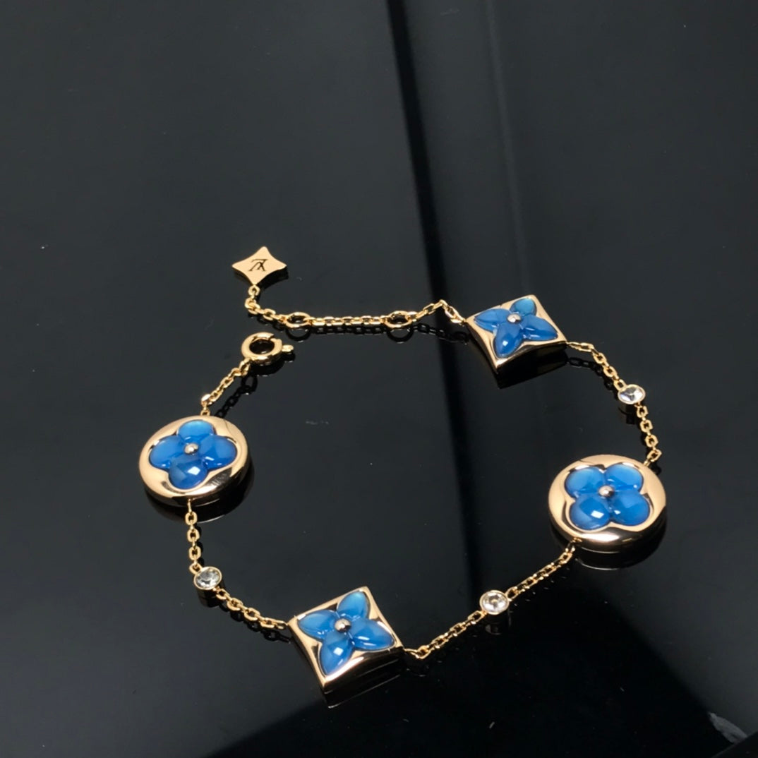 [baslovejewels]STAR AND SUN 4 MOTIF BLUE BRACELET