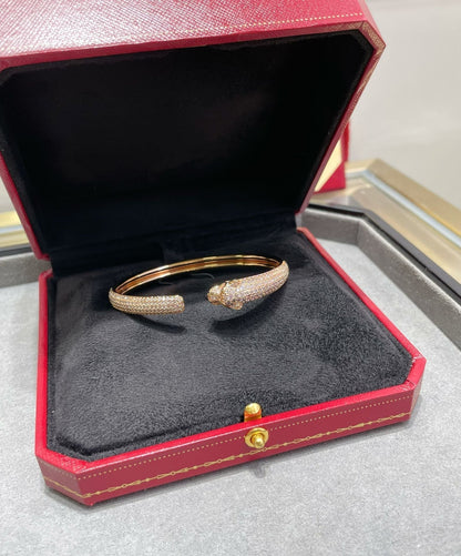 [baslovejewels]PANTHERE FULL DIAMOND OPEN BRACELET