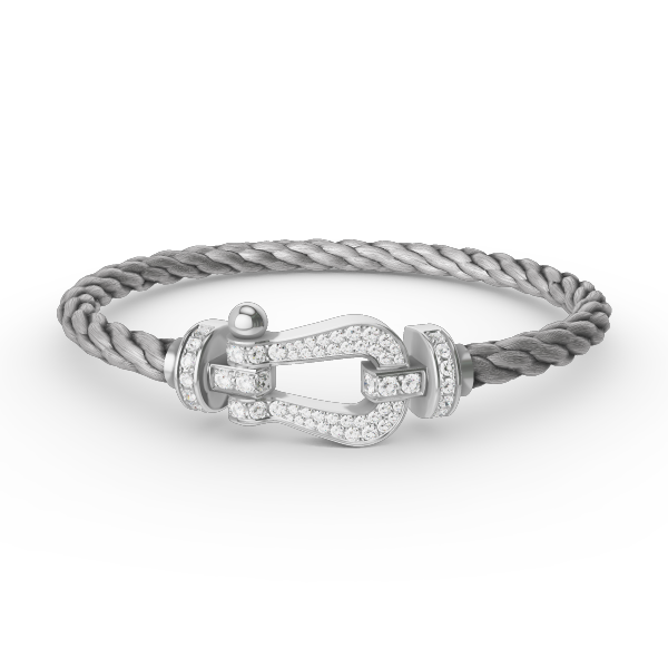 [baslovejewels]FORCE LARGE HORSESHOE FULL DIAMOND BRACELET SILVER