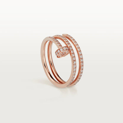 [baslovejewels]JUSTE RING 1.8MM PINK GOLD DOUBLE ROW DIAMONDS