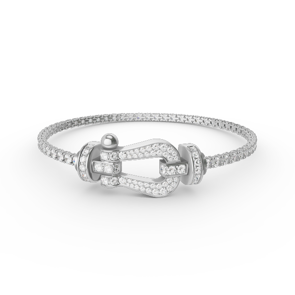 [baslovejewels]FORCE  LARGE HORSESHOE FULL DIAMOND TENNIS BRACELET