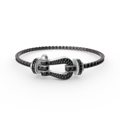 [baslovejewels]FORCE  LARGE HORSESHOE FULL DIAMOND TENNIS BRACELET
